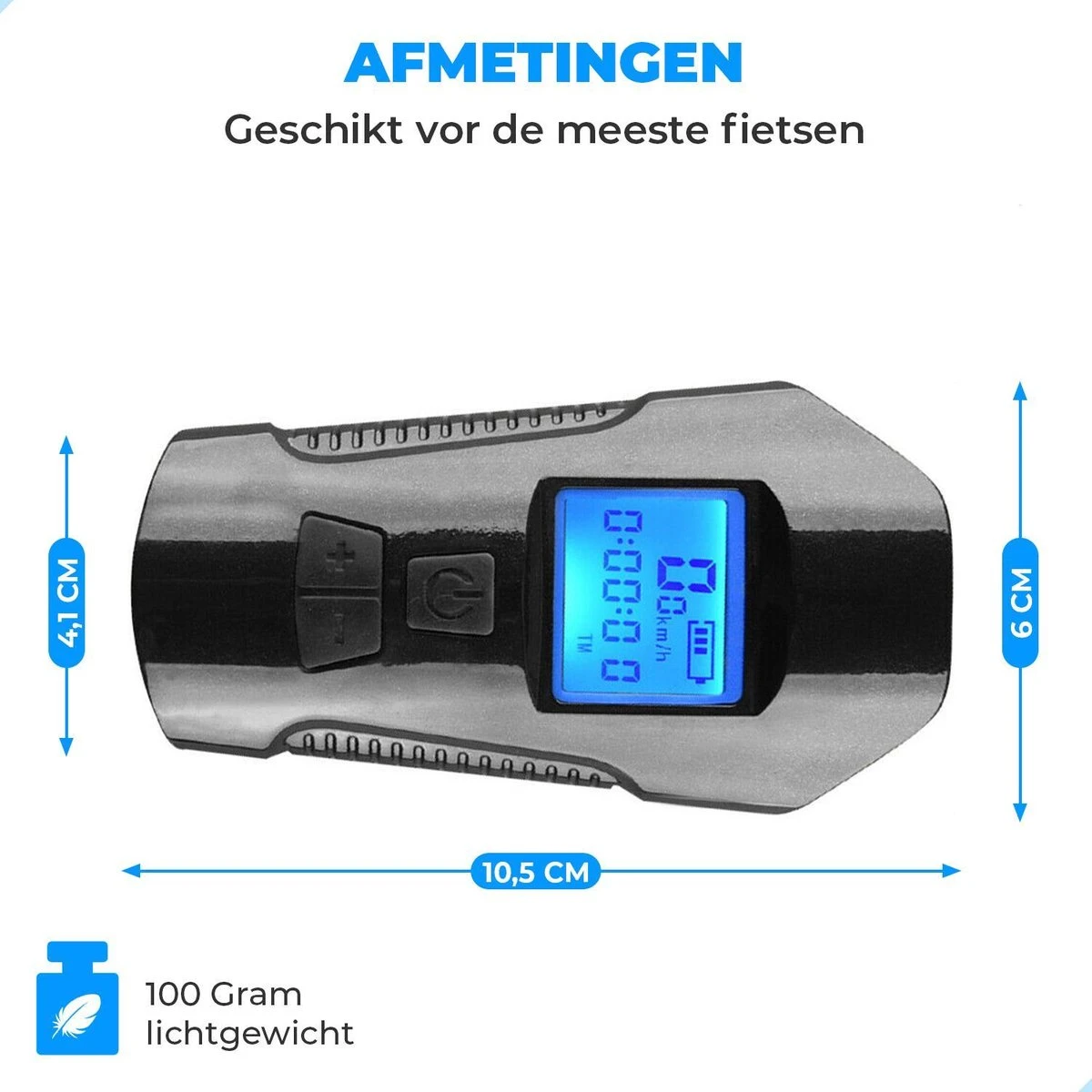 Seidon™ - Fietslamp - Fietsverlichting - Fietslampjes - Fiets Snelheidsmeter - LED Display - Klok - Fietsbel - Afbeelding 9