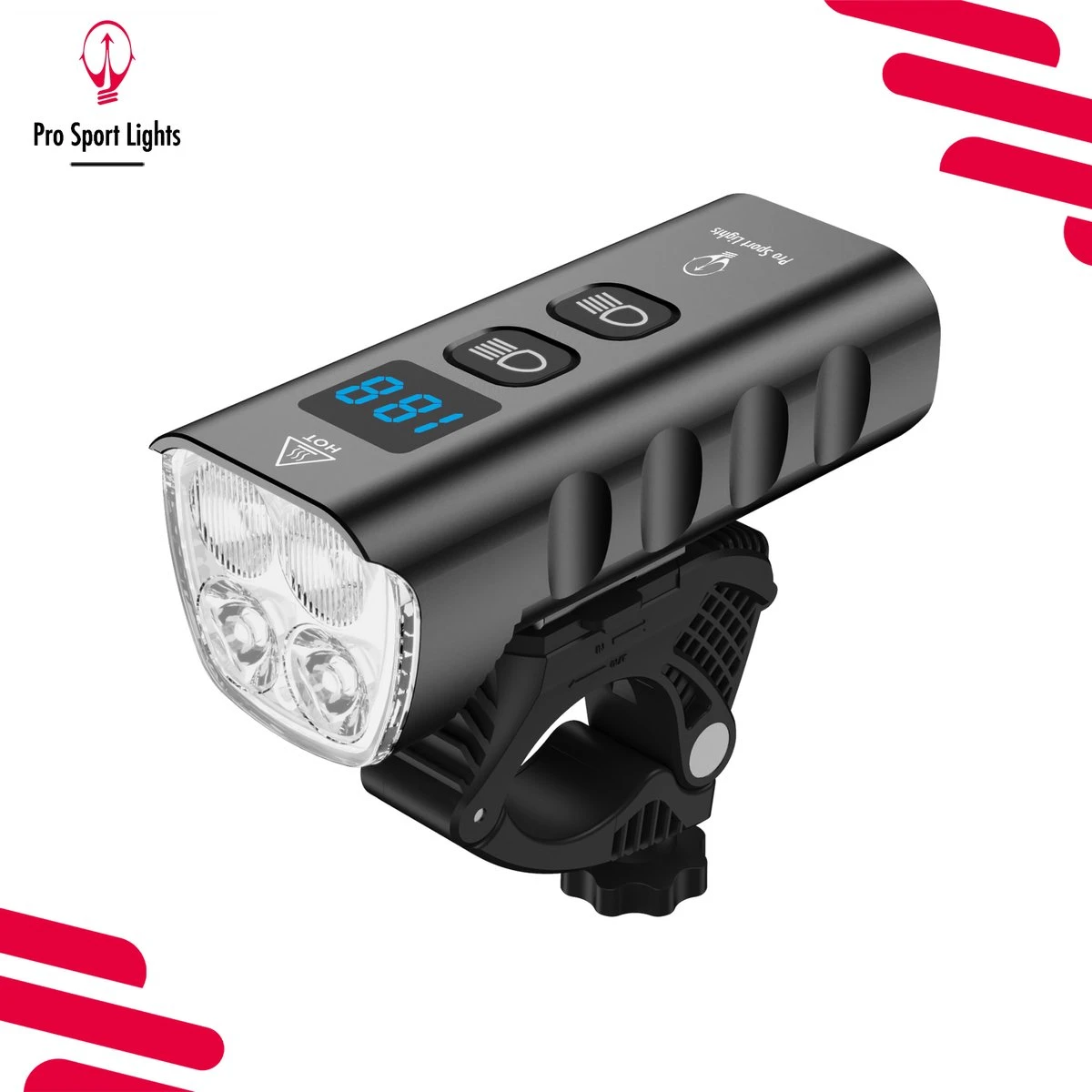 Pro Sport Lights Performance 1800 Lumen Fietslamp Voorlicht - Fietsverlichting USB Oplaadbaar - Koplamp Fiets - LED Racefiets / Mountainbike - Afbeelding 5