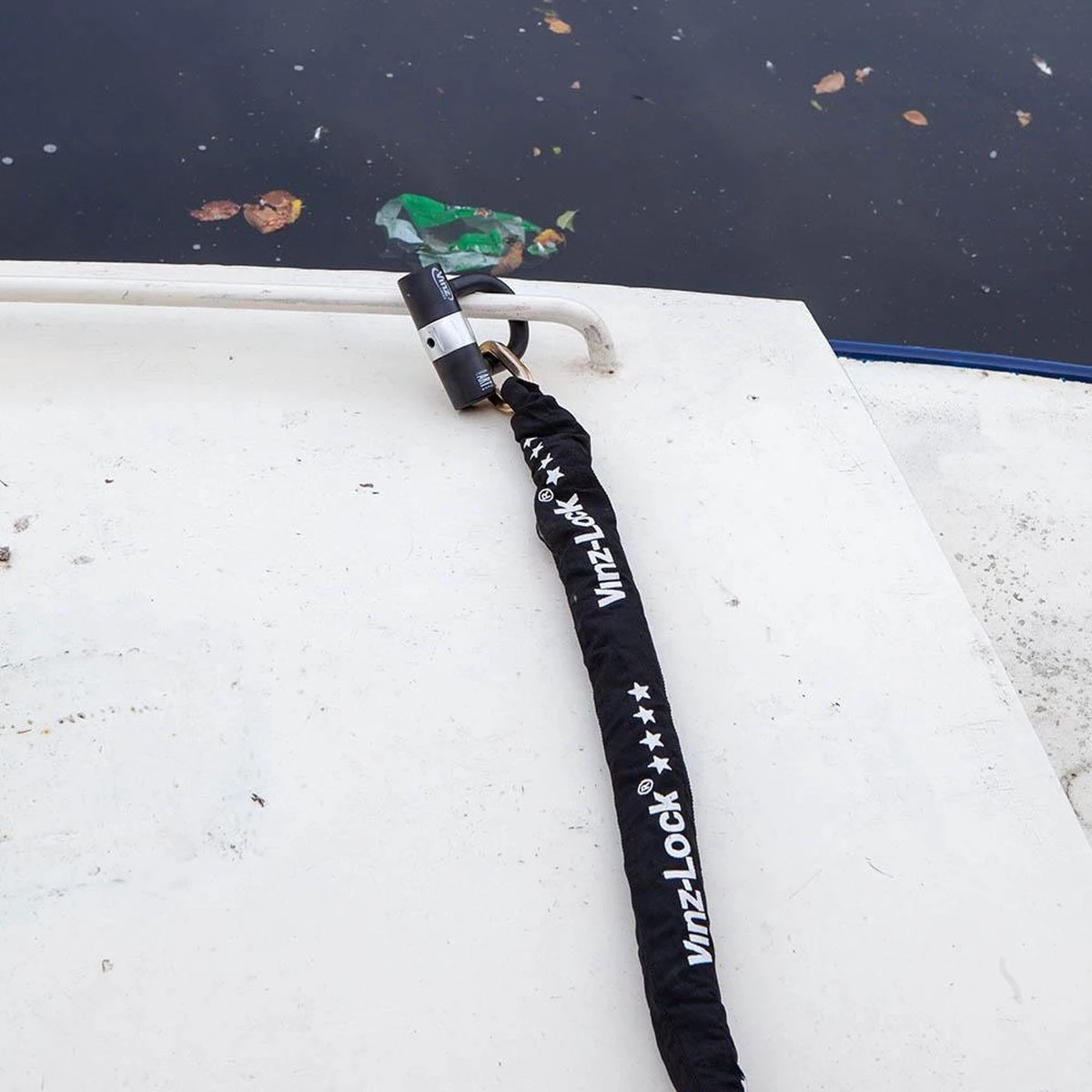 VINZ Trivor ART 4 Kettingslot - 300 Cm Motorslot Van Gehard Staal Met Ring / Scooterslot Met Hangslot / Bootslot 3 Meter /Schijfremslot - Afbeelding 7