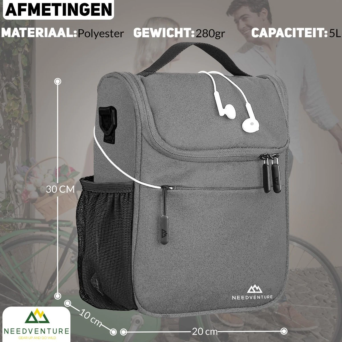 Needventure Fietstas Stuur - Stuurtas Voor Fiets - Afneembaar - Multifunctioneel - Stuurtasjes - Tas Ebike - Stuurtas Elektrische Fiets - Telefoonhouder - Mobielhouder - Stuurtasje - Schoudertas - Nektasje - Handtas - Afbeelding 3