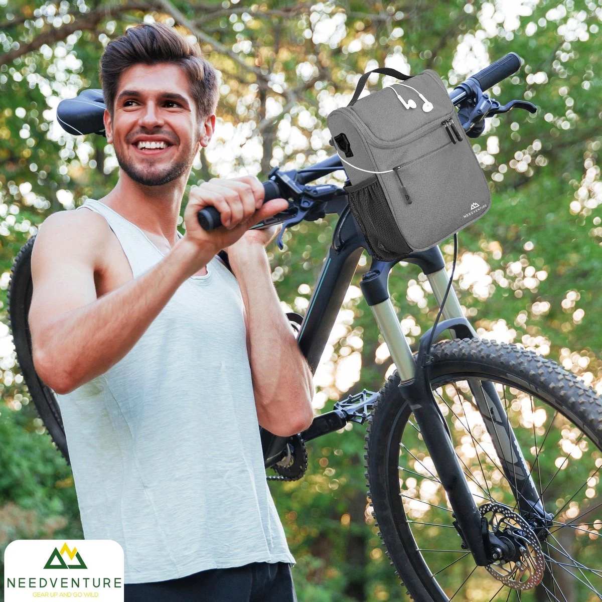 Needventure Fietstas Stuur - Stuurtas Voor Fiets - Afneembaar - Multifunctioneel - Stuurtasjes - Tas Ebike - Stuurtas Elektrische Fiets - Telefoonhouder - Mobielhouder - Stuurtasje - Schoudertas - Nektasje - Handtas - Afbeelding 5