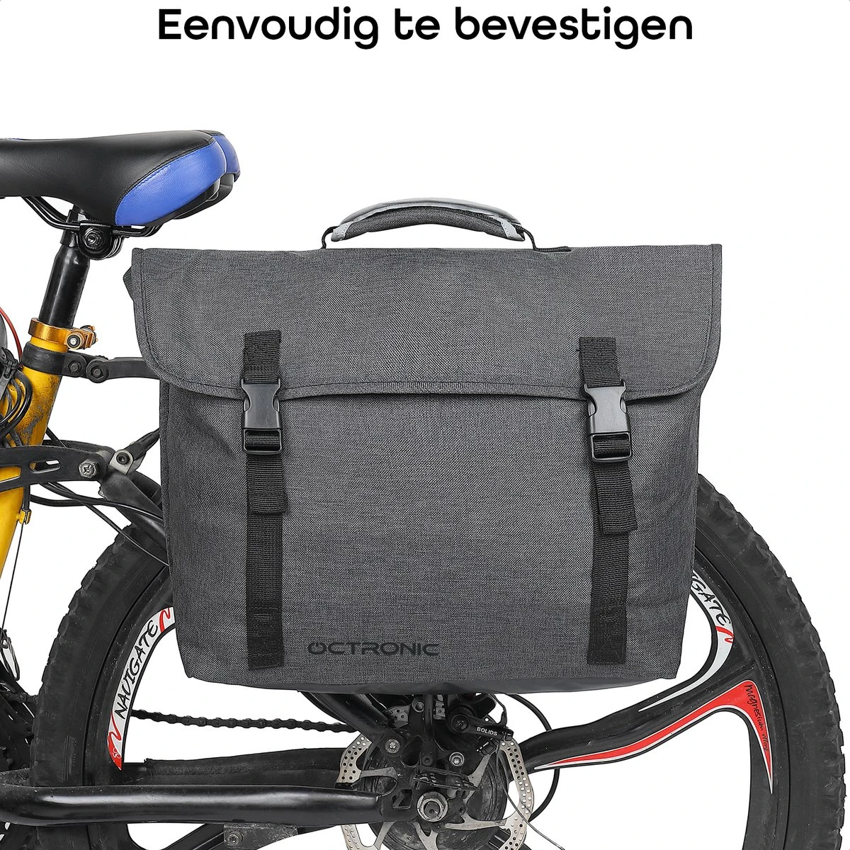 Fietstas Laptoptas 15 6 Inch - Schoudertas - Afneembare Enkele Fietstas - Laptop Fietstas Waterdicht - 17 Liter - Antraciet - Afbeelding 4