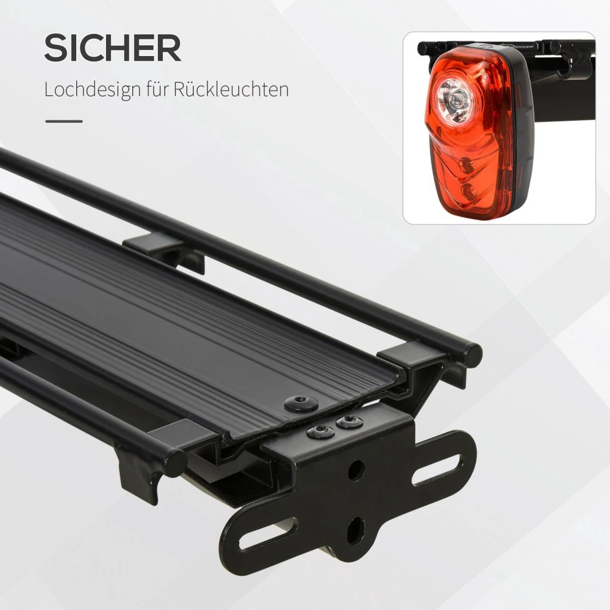 Merkloos Universele Fiets Bagagedrager - Voor Achterop Zadelpen Mountainbike/MTB/Racefiets - Achter Bagage Drager Rek - Met Quick Release Fietsframe Bevestiging - Bagagerek - Lichtgewicht Aluminium - Zwart - Afbeelding 6