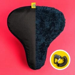 Sunny Bum Zadelhoes, Fietszadel Dames En Heren, Waterdicht En Comfortabel, Incl. Fietsslot En Veiligheidskabel, Dubbelzijdig Zadel Met Schapenvacht