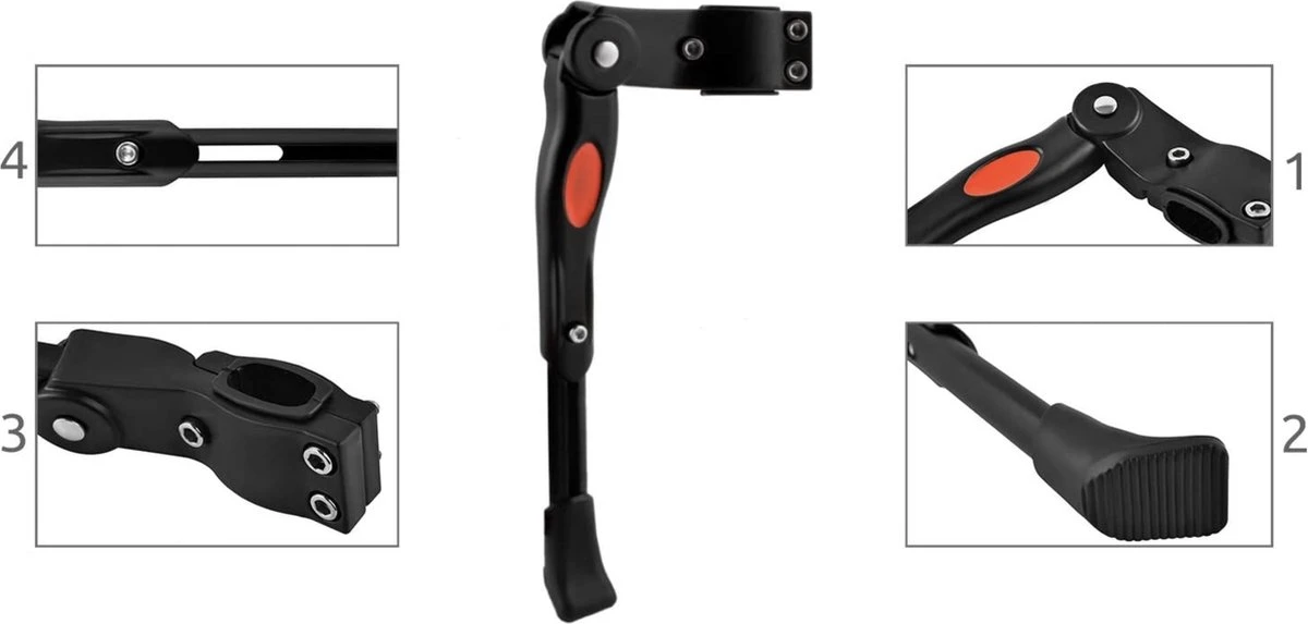 YUNICS ® Fietsstandaard - Verstelbaar - 60 CM Tot 73 CM - Inklapbaar - Voor Mountainbike, Standaard Fietsen En Race Fietsen - Anti-Slip - Zwart - Afbeelding 7