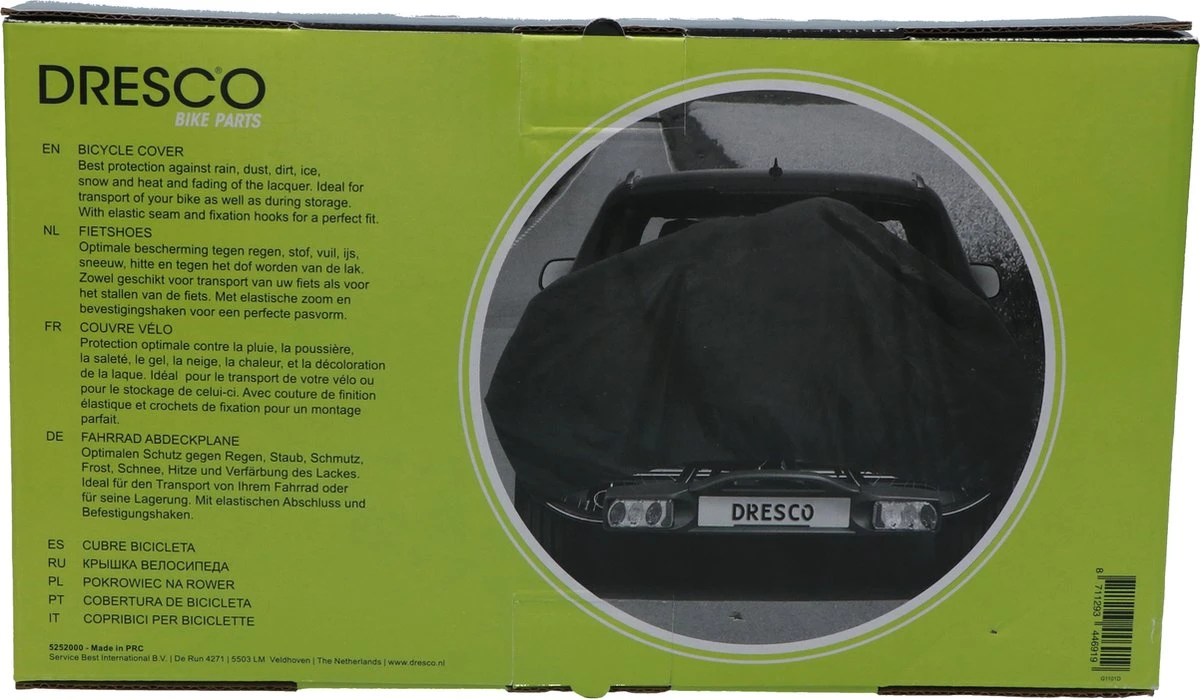 Dresco Fietshoes Voor 1 Fiets | Waterdicht | 200x72x98cm | Voor Fietsendrager En Stalling - Afbeelding 7