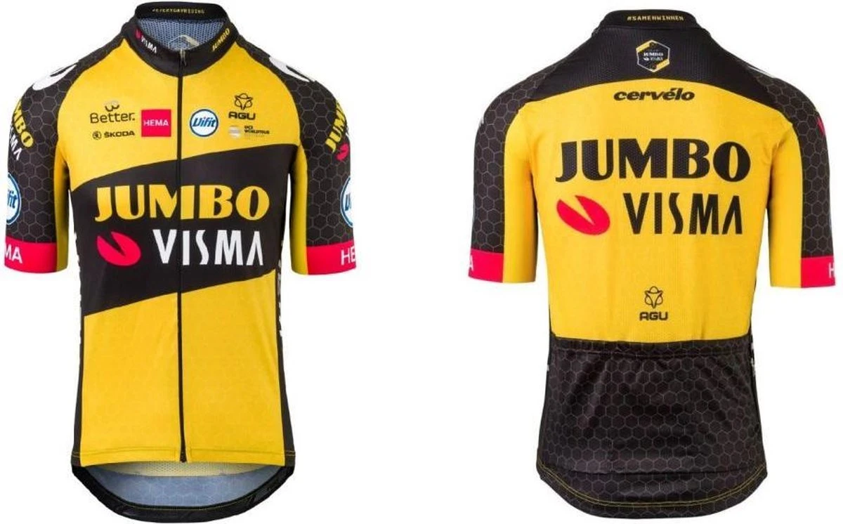AGU Replica Fietsshirt Team Jumbo Visma Heren - Geel - XXL - Afbeelding 2