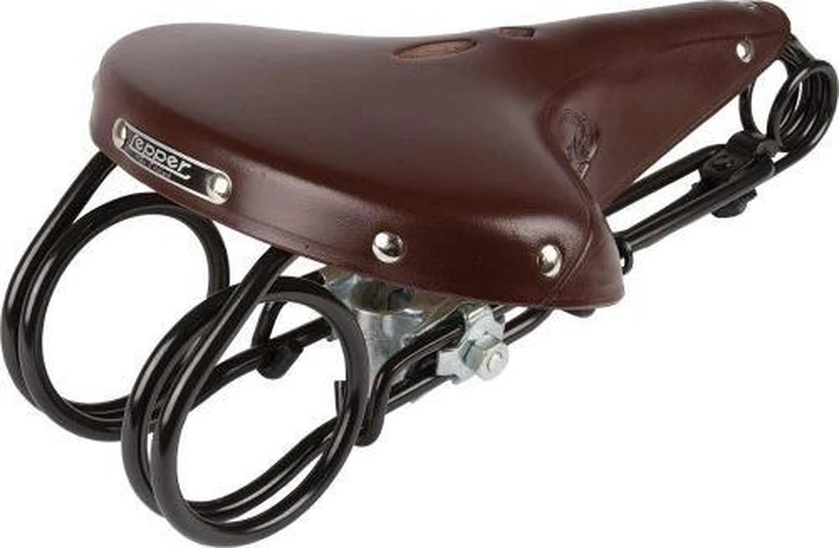 Lepper L-85 Hammock Fietszadel - Leer - Heren - Bruin