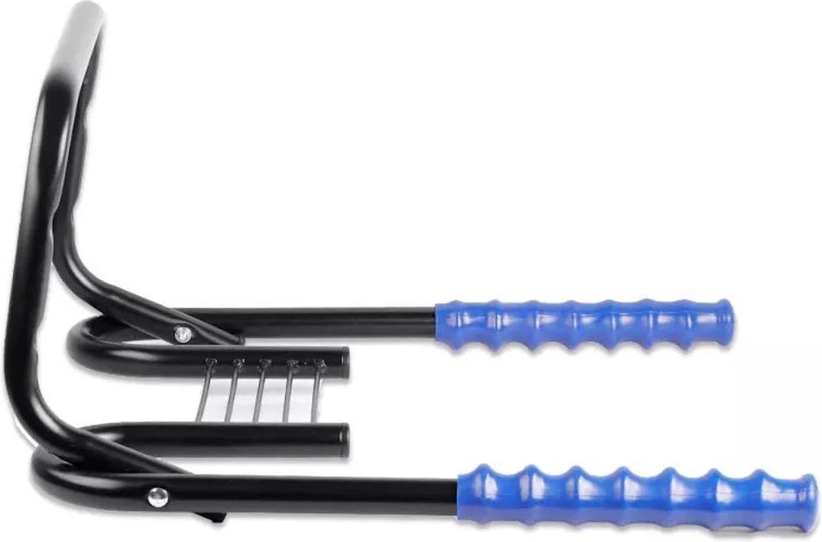 Merkloos Decopatent® Fiets Ophangsysteem Voor 2 Fietsen - Fietsenrek - Legplank Voor Helm - Fietshaak - Muurbeugel Fiets - Wandmontage - Afbeelding 9