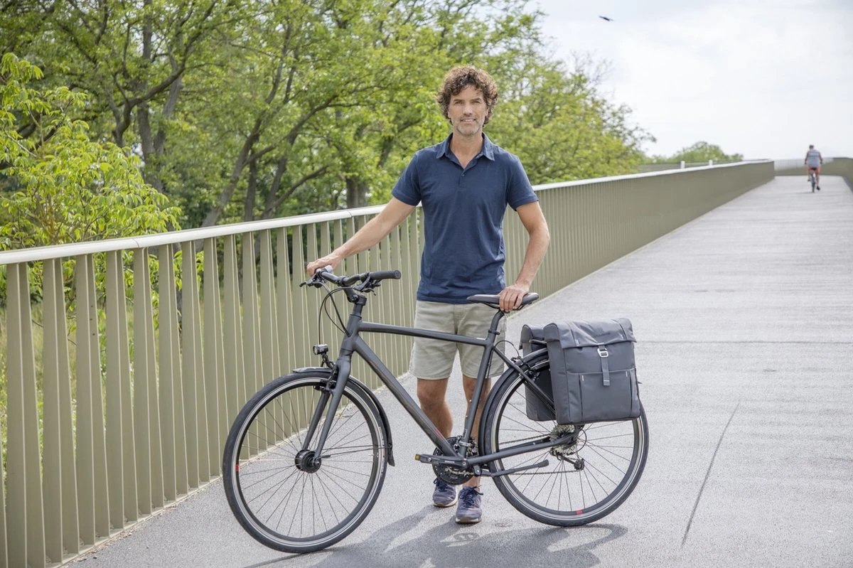 New Looxs Vigo Double Dubbele Fietstas MIK - 37 Liter - Grijs - Afbeelding 3