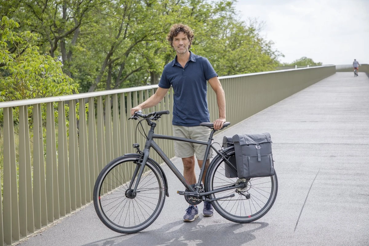 New Looxs Vigo Double Dubbele Fietstas MIK - 37 Liter - Grijs - Afbeelding 5