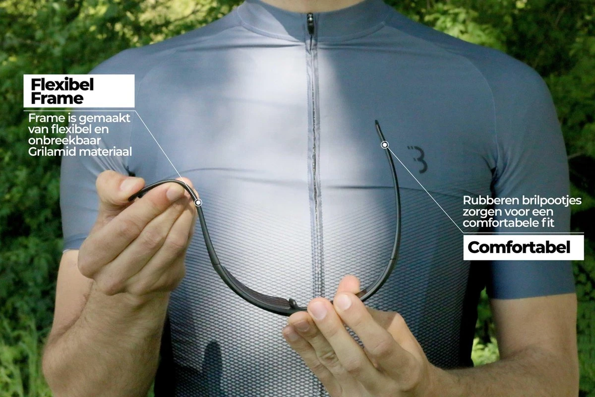 BBB Cycling Impress PH Fietsbril - Wielrenbril - Meekleurende Lens - Instelbaar Neusstuk - Mat Zwart - BSG-58PH - Afbeelding 7