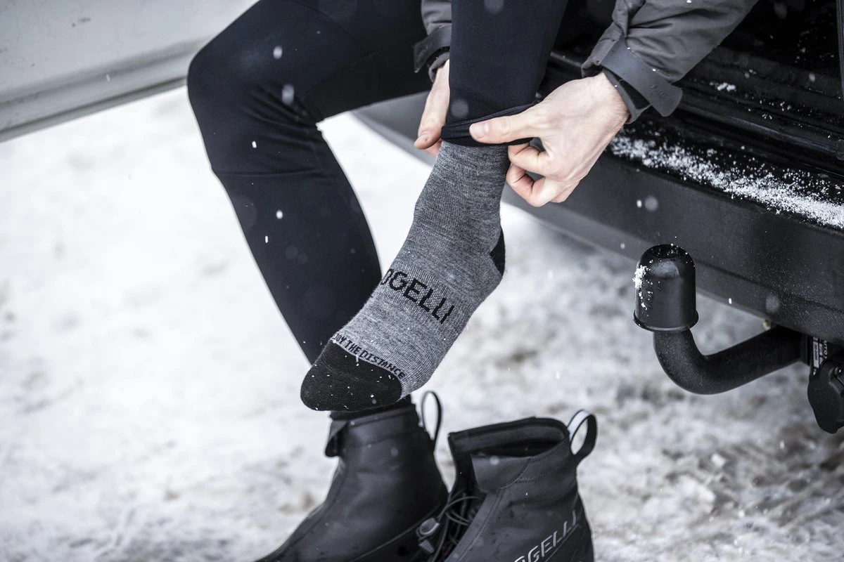 Rogelli Wintersok Merino Wool 2-pack - Grijs & Zwart - Maat 36-39 - Afbeelding 2