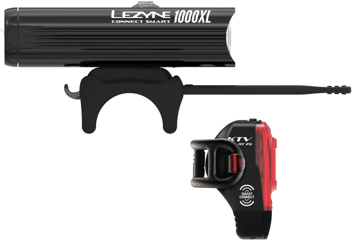 Lezyne Connect Smart 1000XL / KTV Smart Pair Verlichtingsset - 1000 Lumen - Zwart - Afbeelding 2