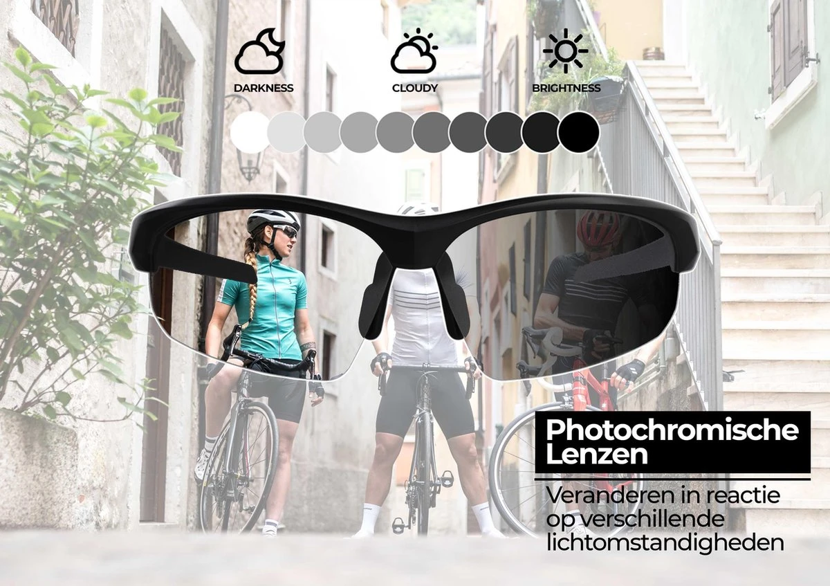 BBB Cycling Impress PH Fietsbril - Wielrenbril - Meekleurende Lens - Instelbaar Neusstuk - Mat Zwart - BSG-58PH - Afbeelding 13