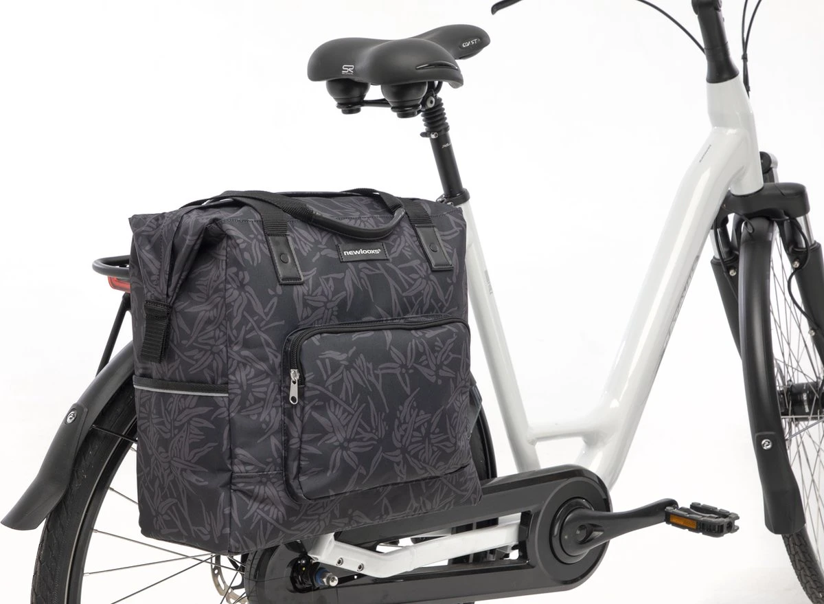 New Looxs Camella Bamboo Enkele Fietstas Shopper - Afneembaar - 24,5 Liter - Zwart - Afbeelding 6