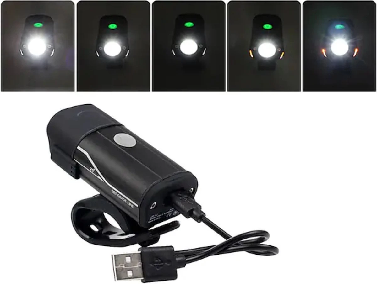 Lovnix - Oplaadbare Fietslamp LED Verlichting Set - USB Oplaadbaar - Fietslicht Met LED Lamp - Voor- En- Achter Licht - Regenbestendig - Geschikt Voor Mountainbike Fietsen Wandelen Speleologie - Afbeelding 6