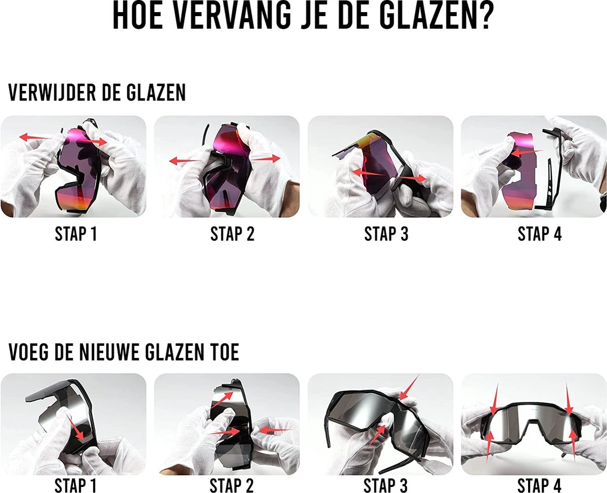 Fietsbril Sportbril Voor Heren En Dames Wielren En Racefiets Bril - Afbeelding 2