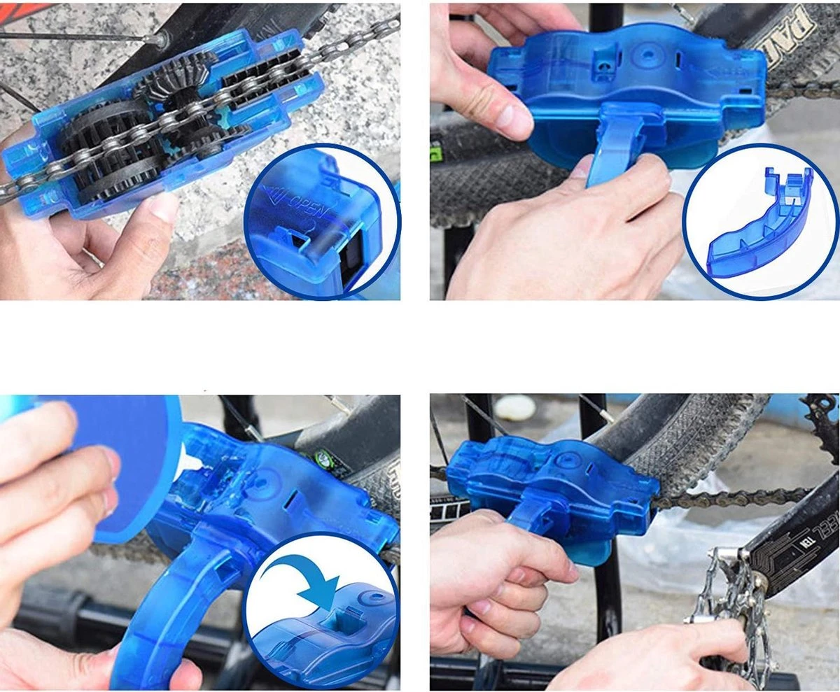 VITAMO Fietsketting Reiniger + 4 Borstels - Fiets Ketting Schoonmaken - Kettingbeschermer - Fietsgereedschap - Kettingborstel - Fietsversnelling Cleaner - Fietskettingreiniger - Schoonmaak Set - Gratis Handschoenen - Afbeelding 7