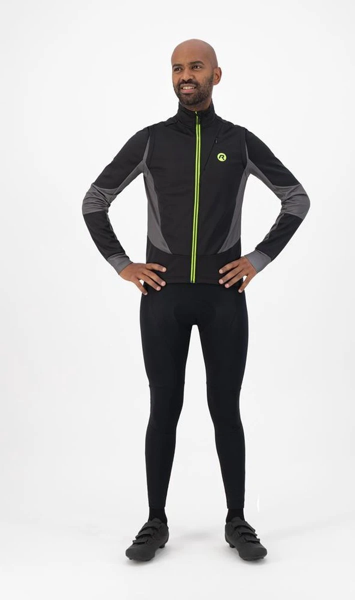 Rogelli Brave Winterjack - Fietsjack - Zwart/Grijs/Fluor - Heren - Maat L - Afbeelding 5