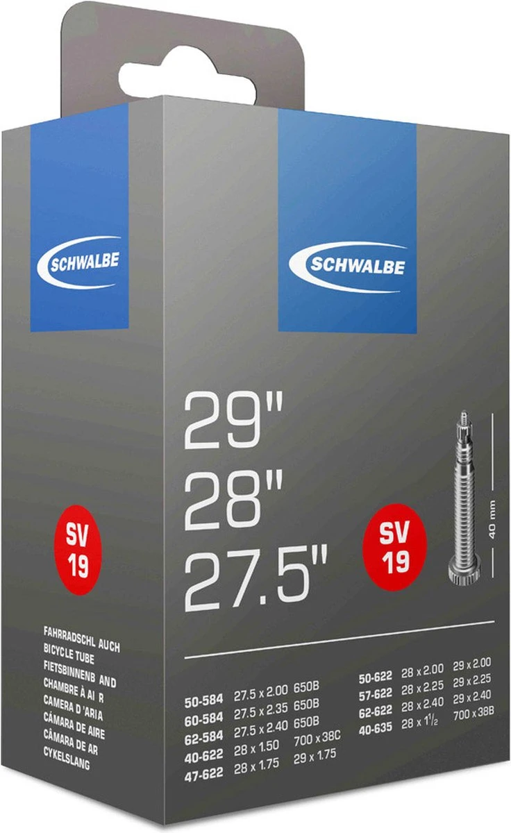 Schwalbe SV19 - Binnenband Mountainbike Van 27.5 Tem 29 Inch - Frans Ventiel - 40 Mm - 28 X 1 1/2 - 150 - 235 -