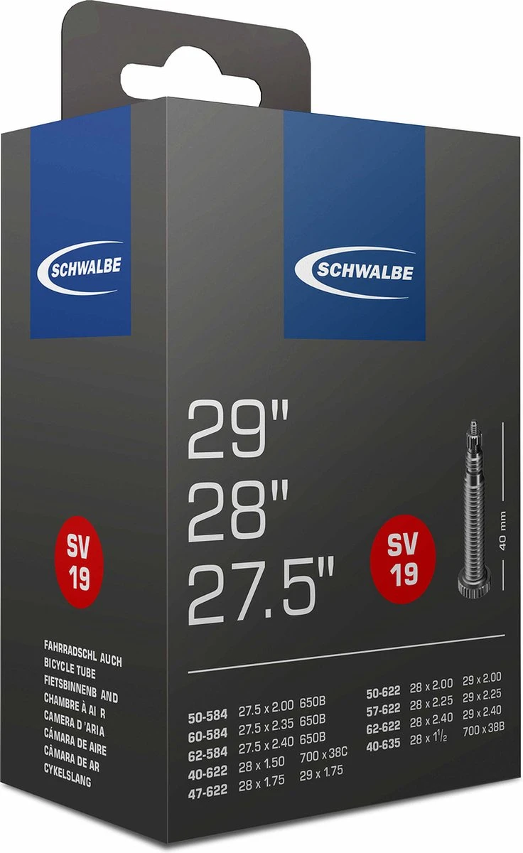 Schwalbe SV19 - Binnenband Mountainbike Van 27.5 Tem 29 Inch - Frans Ventiel - 40 Mm - 28 X 1 1/2 - 150 - 235 - - Afbeelding 7