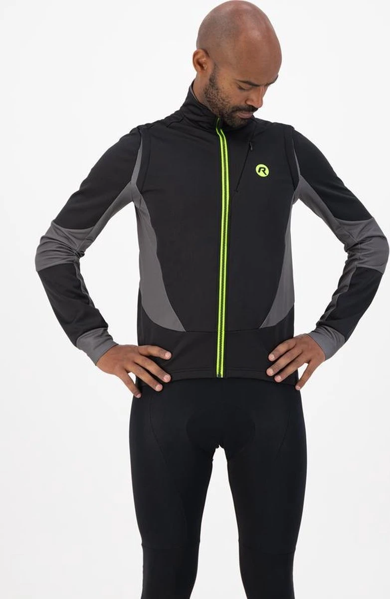 Rogelli Brave Winterjack - Fietsjack - Zwart/Grijs/Fluor - Heren - Maat L - Afbeelding 3