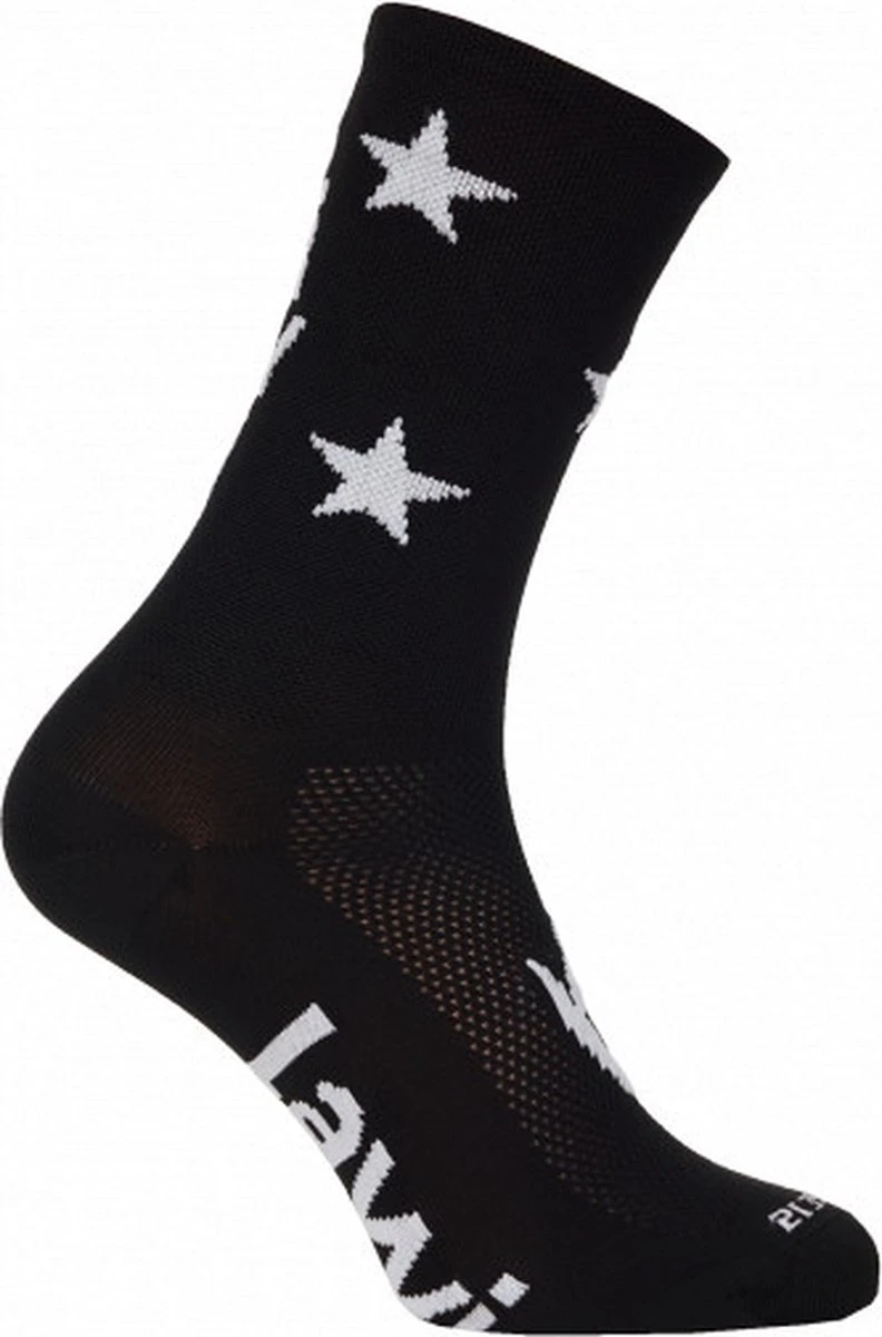 LAWI Fietssokken Star - Zwart/Wit - Maat 43-45 - Afbeelding 2
