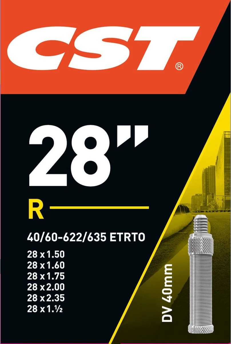 Cst Binnenband 28 X 1.50/2.35 Inch (40/60-622/635) Dv 40 Mm - Afbeelding 3