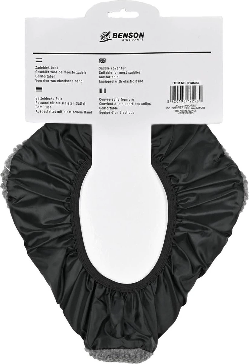 Benson Universele Fiets Zadeldek - Imitatie Schapenvacht - Bont - Grijs - Afbeelding 5