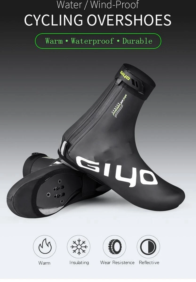 Giyo Overschoenen - Maat 44/45 (XL) - 1 Paar - Mountainbike - Wielrennen - Zwart - Wind En Waterdicht - Waterproof - Regen - Vorst - Afbeelding 5