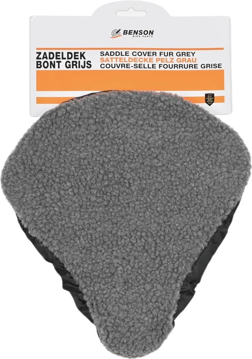 Benson Universele Fiets Zadeldek - Imitatie Schapenvacht - Bont - Grijs - Afbeelding 6