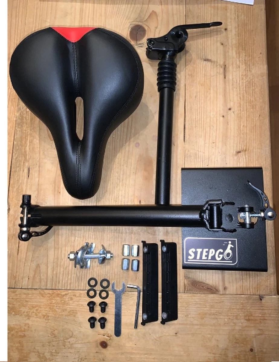 Zadel Voor Xiaomi Elektrische Step | Zitje Voor E-scooter | Verstelbaar | Zwart/Rood - Afbeelding 3