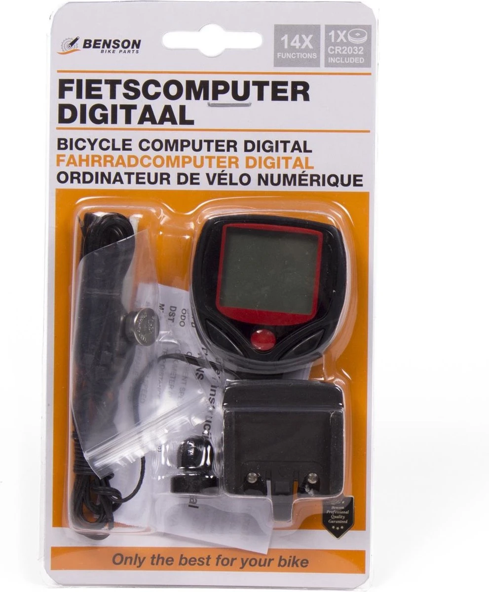 Benson Fietscomputer - Digitaal - 14 Functies - Bedraad - Zwart - Afbeelding 4